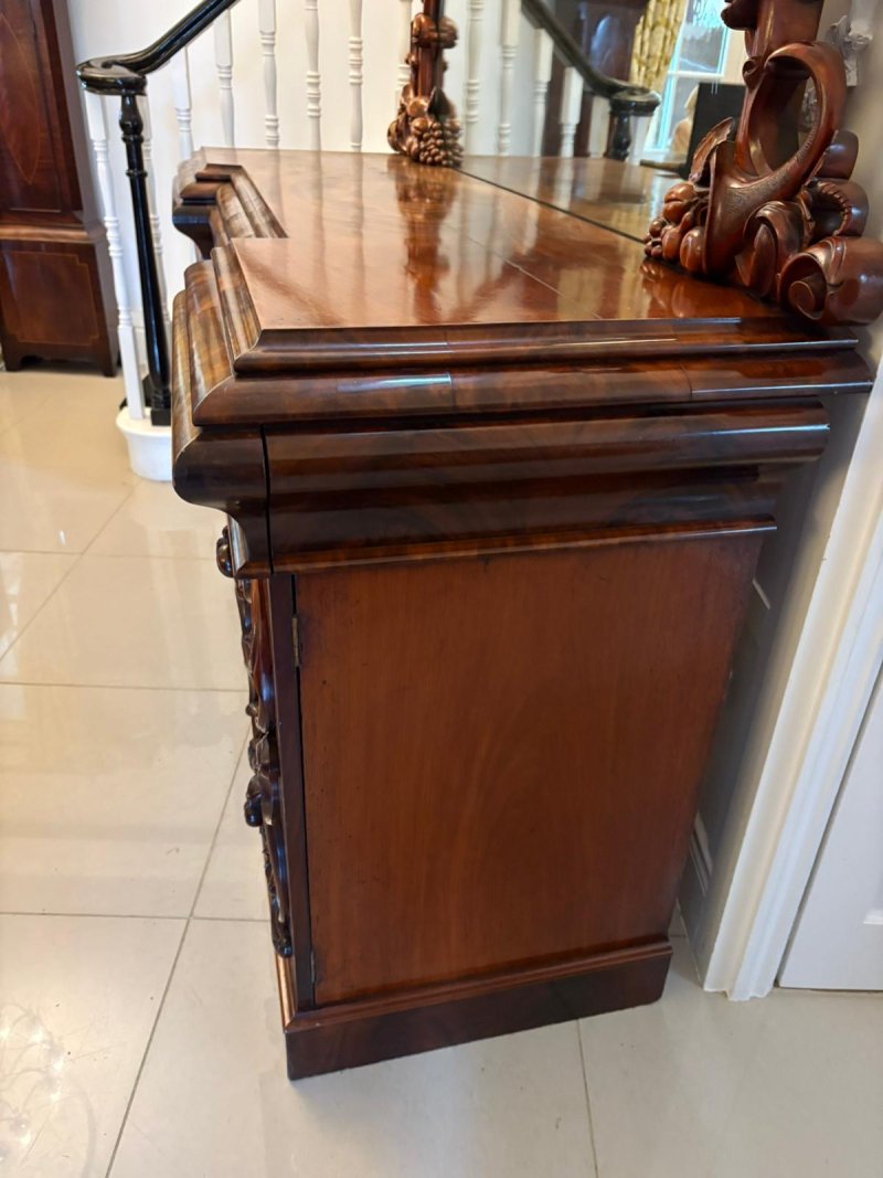 Outstanding Quality Antique Victorian Carved Mahogany Mirror Back Sideboard